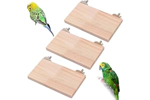 ASWEWAMT 3 Pcs Bird Wooden Platform, Support Corner Platform Bird Cage Accessories Stand Climbing Platform for Small Animal