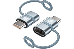 HOSOW Adaptateur Lightning vers USB C (Lot de 2), Adaptateur Lightning Femelle vers USB C Mâle Avec Corde prend 60W Charge Rapide pour iPhone 17/16/15/Pro Max/Plus/Pro,iPad,Galaxy S25/S24,Pas pour Audio/OTG