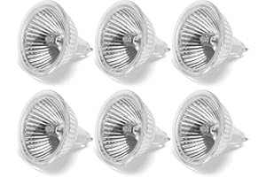 BLAKAPOO Faretto Alogena MR16 12V 50W GU5.3, Lampadina Dimmerabile Bianco Caldo 2800K, Base 2 Pin, Lampada Alogena Riflettore Luci Illuminazione da Soggiorno, Illuminazione da Paesaggio, Confezione da 6