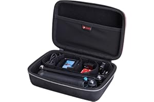 XANAD Hartschalenkoffer für GoPro Hero 12/11/10/9/8/7/6/5/MAX oder Insta360 GO 3 wasserdichte digitale Action-Kamera, passend für 24,6 x 16,5 x 8,4 cm Kamera, mit 4 beweglichen Trennwänden