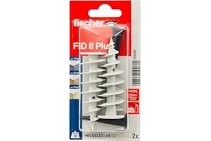 fischer Kołek do izolacji FID II Plus, kołki z tworzywa sztucznego do mocowania średnio ciężkich przedmiotów w materiałach izolacyjnych, uniwersalne zastosowanie, bez wstępnego wiercenia, 2 sztuki