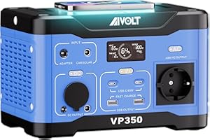 AIVOLT Generador Solar Portátil 300W Estación de Energía de 266Wh con Salidas de CA 230 V/CC/USB Type-C/PD65W para al Aire Libre, Caravanas, Camping, Viaje y Casa