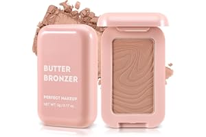 Boobeen Soft Matte Bronzer, Paleta de Polvos de Contorno para el Rostro, Polvo Bronceador Polvo de Rubor Natural para Contornear, Construible de Larga Duración, Brillo Bronceado
