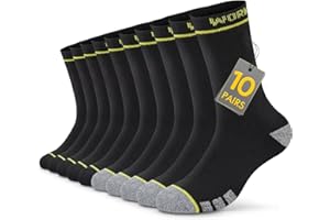 TUUHAW Calze da Lavoro Uomo 10 Paia Lunghe Calzini Uomo Donna Invernali Cotone Calzini Spugna Sportive Work Socks, OEKO-TEX Standard 100