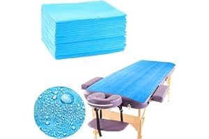 YIDUHAO Disposable Bed Sheets, Bed Cover Spa Massage Table Sheet Waterproof Bed Cover Flat Sheets, Breathable Non-Woven Fabric,80x180cm,Blue 20 Count