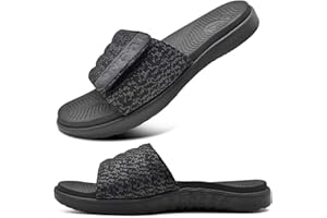 ONCAI Sandale Homme Bout Ouvert Chaussures de Plage Sangle Réglable Claquette Support de L'arche Pantoufle D'été Taille EU 40-49