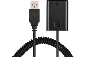 Andoer 5 V USB NP-FW50 Dummy-Akku Adapter mit flexiblem Federkabel Kompatibel mit Sony A7 A7II A7R A7S A7RII A7SII A6000 A5000 A3000 NEX5 NEX3 ILDC-Kamera