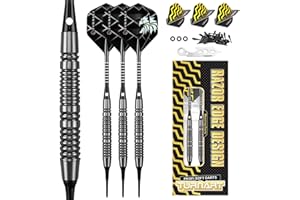 ‎TURNART Turnart Dartpfeile mit Kunststoffspitze,18g Brass Softdarts,dartpfeile Profi für Elektronische Dartscheibe,Dart Set mit 30pcs Dartpfeil Spitzen 6 Flights 6 Flügen 1 Werkzeug und 3 O-Ringe