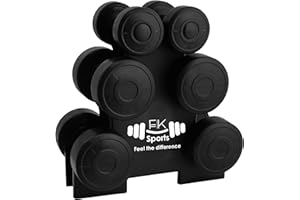 FK Sports Dumbbells Set with Stand Rack - 12Kg (Dumbbell Pair of 1Kg/2Kg/3Kg) - Weights Dumbbells Set for Women & Men - Weight Set - Lightweight & Durable - Weights 12kg Set for Home & Gym Exercise