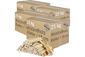 Anmachholz Anzündholz Kiefer 100 kg Anfeuerholz Brennholz Feuerholz Kaminholz Holz Anbrennholz Anzünder Kiefernholz Kammergetrocknet Grill Smoker Flameup