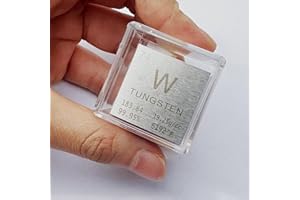 HOMOSTARRY 1inch Wolfram Würfel Element Metall Dichte Würfel mit Acryl Box 99.95% Reinheit Lehrwerkzeug, Geschenk für Schüler Lehrer Wissenschaft Chemie Liebhaber, Material Hobby Sammlung, DIY, Labor Experiment