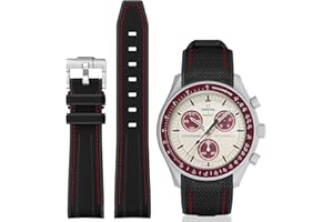 BONACE Strap for Swatch Omega,Curved SIlicone Strap Compatible with Omega X Swatch 20mm Watch,Omega Swatch Moonswatch Speedmaster Watch Replacement No Gap Strap Men Women