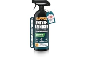 ARKA Enzymreiniger – Geruchsentferner & Fleckenentferner Spray 750 ml – porentief & biologisch – für Sofa, Teppich, Matratze, Auto & Haushalt – gegen Schmutz, Schweiß, Gerüche & Tierspuren – KRAFTPROTZ