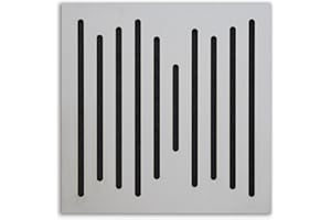 KEYHELM S.R.L. Keyhelm - Pannello Fonoassorbente in MDF Sagomato e Poliuretano per Medio Alte Frequenze | Pannello per Correzione Acustica, 50x50x5cm, Densità 25 kg/m³ | Made in Italy (RAL 9016 Bianco)