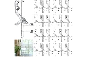 LXUEJIE 24 Pcs Valance Clips for Blinds, 1.83 Inches Plastic Valances Clips, Hidden Channel Valance Clip, Mini Blind Retainer Holder Replacement Clamp for Window Blinds Fits Wooden Valances