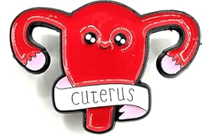 SNS COMPONENTS Cuterus Anstecknadel mit rotem Mutterleib, feminin, Metall, Emaille, Metall