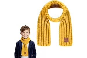 ADLABLD Warm Scarf for Kids, Cute Winter Scarves for Boys & Girls Black Knitting Scarf for Kids Child Winter Neck Warmer(Red)