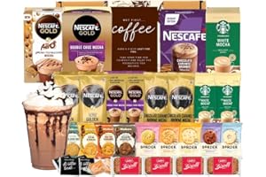 GIFT HARBOUR Coffee Gift Set Chocolate Biscuits Hamper - Coffee Gift Hampers for Men - Chocolate Brownie/White Mocha/Honeycomb/ - Coffee Selection with Chocolate, Shortbread, Biscuits, Biscoff & Fudge