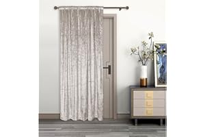 umlout Thermal Door Curtain Rajpur Natural Crush Velvet Winter - Saves Energy, Prevents Draughts Reduces Heat Loss