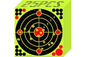 ATFLBOX Lot de 25 cibles d'éclats 30,5 cm - Papier autocollant - Cible de tir - Jaune fluorescent lors de l'impact - Pour fusils, pistolets, airsoft, BB et pistolets à pellets