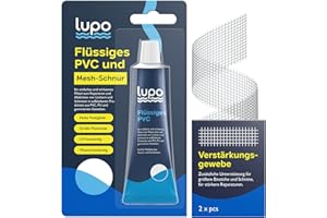 LUPO GLOBAL LUPO Inflatable Puncture Repair Kit With Reinforcing Mesh Cord | Universal Puncture Repair Glue For Inflatable Pools, Hot Tubs, Boats, Kayaks, Canoes, Air Beds & More | Ultimate Strength PVC Glue