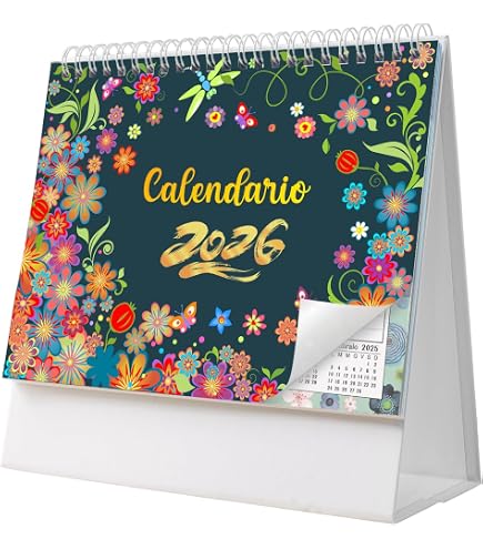 Calendario Da Tavolo 2026 GWHOLE In Italiano - Con Mini-memo, Etichette Colorate, Obiettivi Mensili (per Scuola, Ufficio, Casa)