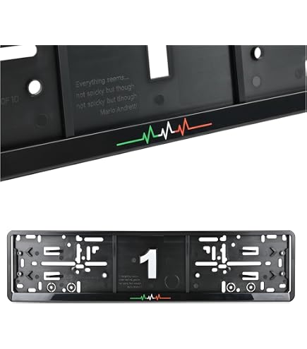 RZG Lot De 2 Supports Plaque Immatriculation Fibre De Carbone Véritable - Style Italie 500 AR - Anti-vol & Anti-vibration