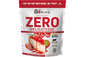 BEVERLY NUTRITION Beverly Zero Delicatesse - Proteína Hidrolizada de Suero con Digezyme y Tolerase - 1 Kg - 29 g de proteína por ración - 28 servicios - Excelente digestibilidad - Sabor (TARTA QUESO FRESA)