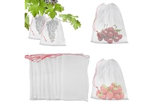 KINGLAKE Traubenschutzbeutel Klein,20 Stück Insekten Mückennetz Absperrbeutel, Pflanzen Schutzbeutel Obst Schutz Beutel Garten Netz Beutel,15 x 25 cm