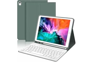 WINCHKING Tastiera per iPad 9 Generazione, Custodia con Tastiera per iPad 9 10.2", Cover Bluetooth Magnetica Staccabile Keyboard per ipad 9/8/7 Generazione 10.2 / Air 3, Verde scuro
