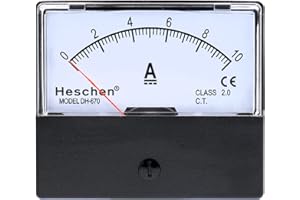 Heschen Single Panel Mounted Electricity Meter Ammeter Tester DH 670 DC 10 A Class 2.0