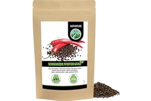 ALPI NATURE Pfeffer schwarz ganz (250g), Pfefferkörner schwarz 100% naturrein, natürlich ohne Zusätze, vegan, Schwarzer Pfeffer