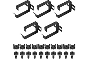 ANBEEISS 5 Pz Pannello di Serraggio per Cavi, Staffe di Gestione Cavi per Rack Server da 19", Supporti Rack per Armadi Server da 19", Staffe di Guida per Cavi Patch Cavo pannello, con 10 Viti e Dadi