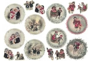 Zita`s Creative Motiv-Strohseidenpapier A4 - Vintage Winter. Dekorationspapier, Strohseidenpapier, Decoupage Papier