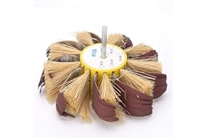 MARHYNCHUS Roue à Polir de Polissage, Sisal Fin et Meule Abrasive Montée sur Arbre 6 Mm pour la Rectifieuse Électrique à Polisseuse(180#)