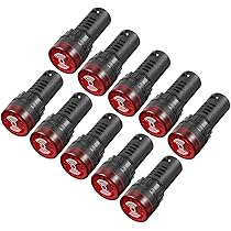 Pulsante Buzzer Rosso Indicatore Luminoso E Buzzer ANZOAT 220V AC 16mm - Pulsante Rosso Impermeabile Dispositivo Comando Industriale - 12