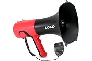 Pyle Megafono Portatile Bluetooth 100 Watt, 1370 m, Megafono con Sirena e Cambio Voce, Controlli Regolabili, Ideale per Sport, Sicurezza, Calcio, Basket, Baseball, Polizia