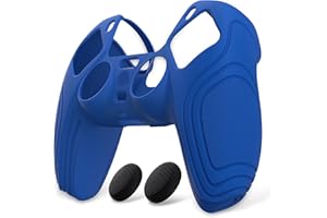 eXtremeRate PlayVital Cover Skin per ps5 Controller Joystick Custodia Protettiva Antiscivolo Silicone Case con Gommini Coprilevette Analogiche-Samurai,Azzurro