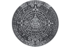 LONGCREEK Fibbia per cintura calendario azteco per uomo, fibbia per cintura calendario indiano maya azteco, fibbia per cintura rotonda calendario azteco vintage, fibbia per cintura da cowboy occidentale