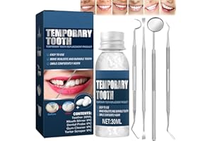 LALULUTEK Temporary Tooth Filling Repair Kit – Fix Missing or Broken Teeth Easily - Includes 4 Dental Tools & Moldable False Teeth for Quick Filling Replacement - Denture Repair Kit, Easy to Use