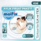 Molfix Premium Aylık Fırsat Paketi 2 Beden 210 Adet