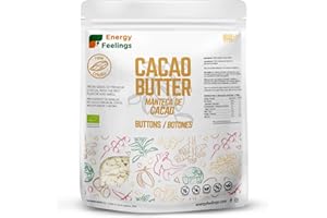 F ENERGY FEELINGS Energy Feelings Bottoni di Cacao BIO | Confezione XL | Alimento biologico con grandi proprietà per l'organismo | Cacao crudo biologico | Bottoni di cacao senza zucchero | 500g