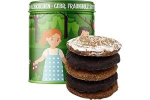 ‎FRAUNHOLZ ELISENLEBKUCHEN Lebkuchen - original Nürnberger Mandel Elisen-Lebkuchen - 45% Nussanteil - handgefertigte Qualität - prämierte Meisterhändler-Manufaktur (Dose Hänsel & Gretel - Gemischt 380 Gramm)