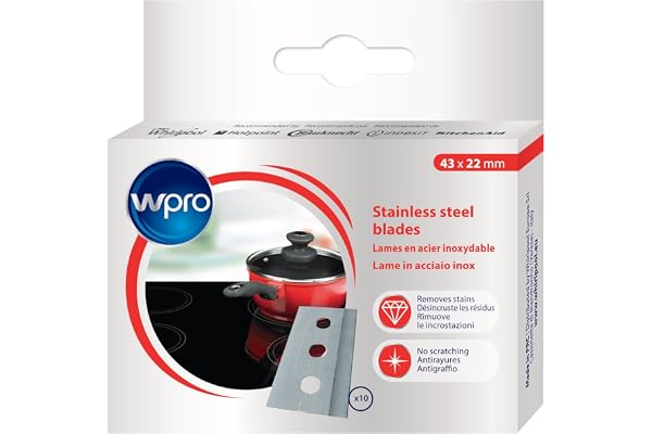 wpro Lames de rechange BLA014 - Pour plaques vitrocéramiques - 10 lames
