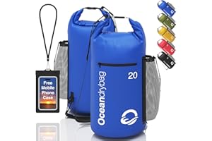 OCEANONLINESTORE Oceandrybag - Waterproof Dry Bag Backpack - Floating Dry Sack Portable for Kayaking, Beach, Rafting, Boating, Hiking, Camping, Fishing with Waterproof Phone Case