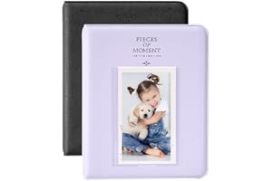 COMOYA OBERSTER 2 Pezzi Album Fotografici a 64 Tasche per Fujifilm Instax Mini 7s 8 8+ 9 25 50s 70 90,Mini Album Fotografico da 2 x 3 Pollici Compatibile con il Fotolibro Della Fotocamera e con Il portacarte