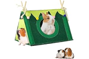 VERTUPET Meerschweinchen Versteck Nest Zelt Haus Kaninchen Dreieckiges Versteck Unterschlupf Kleintierbett Käfig Zubehör für Chinchillas Hamster Frettchen Igel Hase (Grün L)