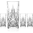 DIAMANTE Chatsworth Hi Ball Tumbler - Perfect for Long Drinks, Cocktails and Water - Premium Lead Free Crystal - Set of 4