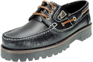 CALZADOS ROMERO Elegance. Mocasín Náutico en Piel para Hombre. Suela de Crepé de 3,5 cm de Grosor. Hecho en España. Mod 802.