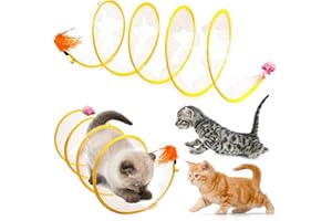 VAIAV Tunnel a Spirale per Gatti Tubo Gatto Giocattolo Pieghevole per Coniglietti e Piccoli Animali